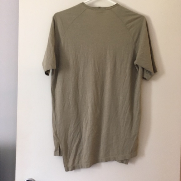 THE VIRIDI-ANNE Japan Taupe Tan Asymmetric Cotton Tee 3 - Picture 2 of 4